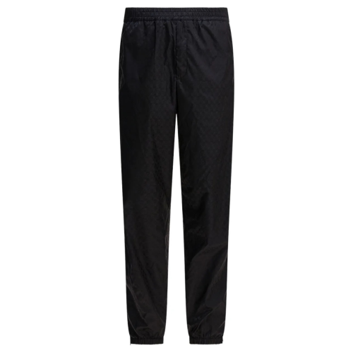 Black Sports Trousers With Jacquard Effect