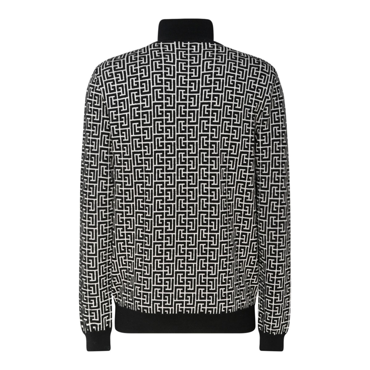 Navy Blue and Off White Monogram Print Jumper