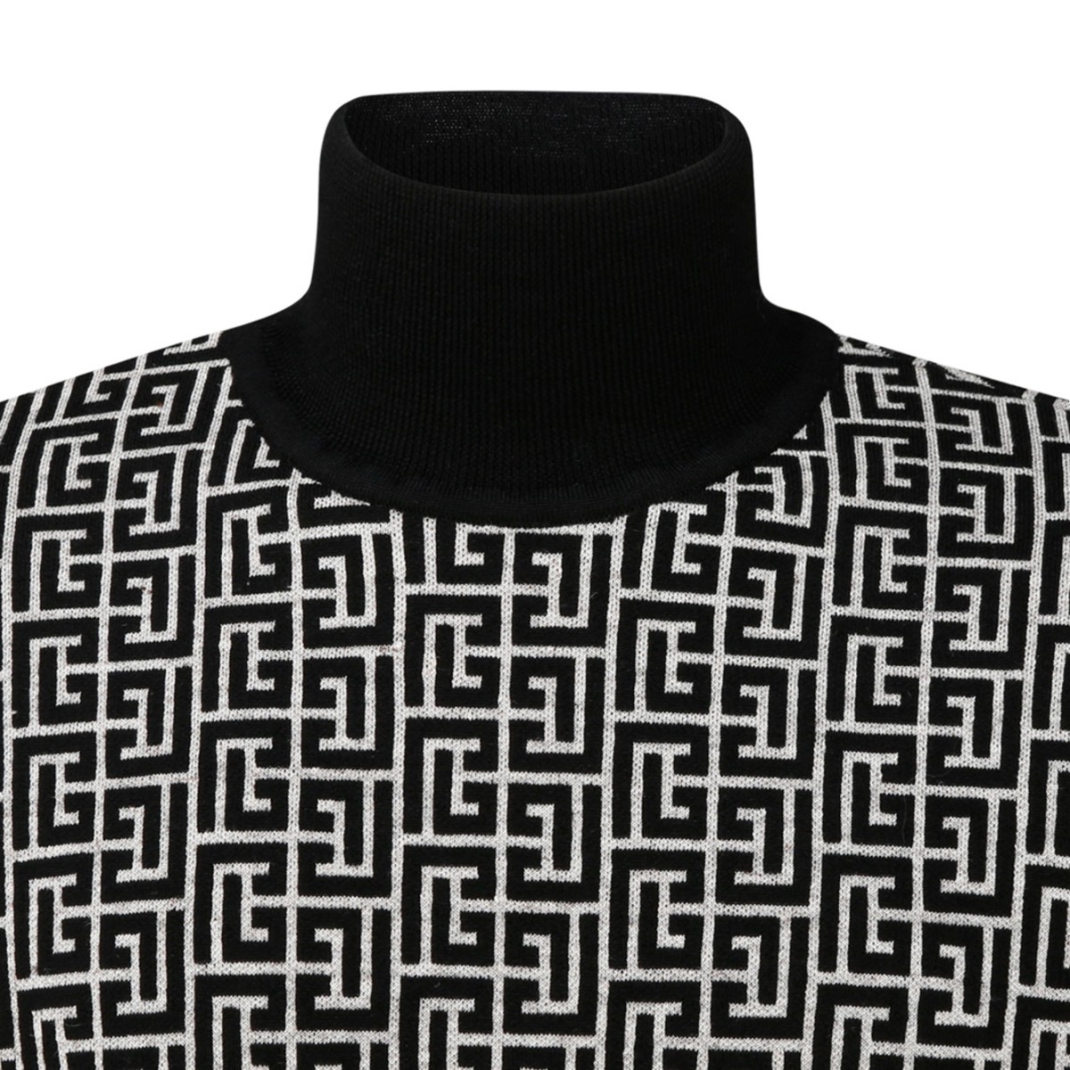 Navy Blue and Off White Monogram Print Jumper