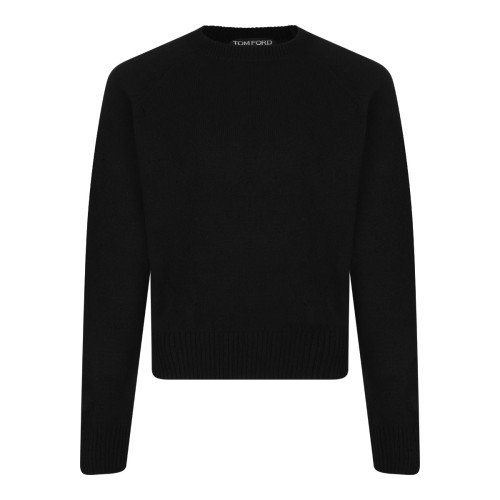 Black Raglan Sleeve Cashmere Sweater
