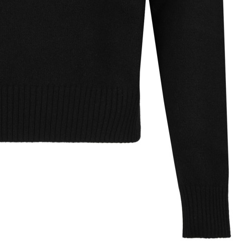 Black Raglan Sleeve Cashmere Sweater