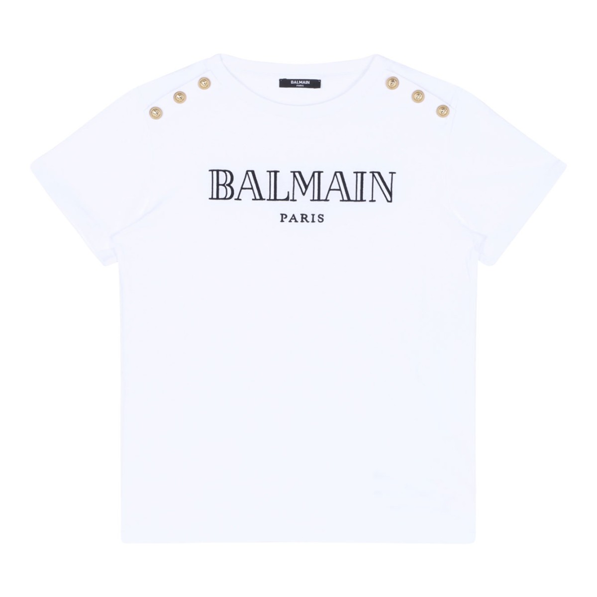 White Logo Embroidered T-Shirt