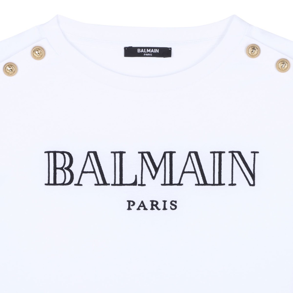 White Logo Embroidered T-Shirt