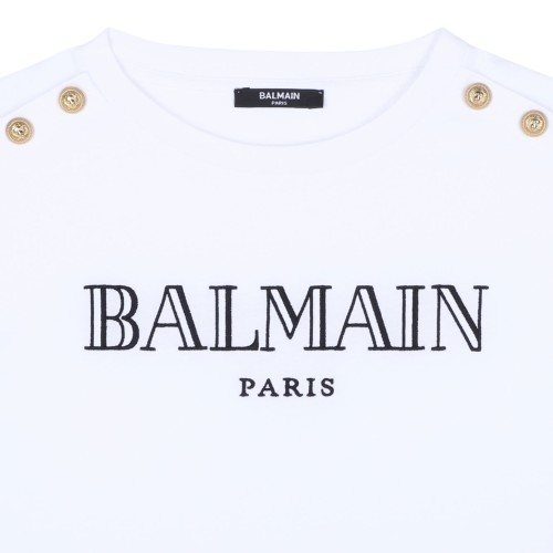 White Logo Embroidered T-Shirt