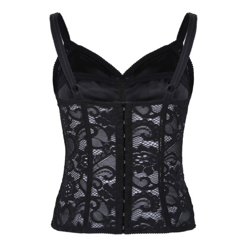 Black Corset Lace and Satin Top 2