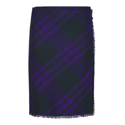 Vintage Check Wool Straight Skirt