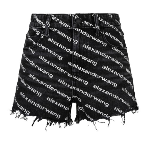 Black All Over Logo Print Shorts