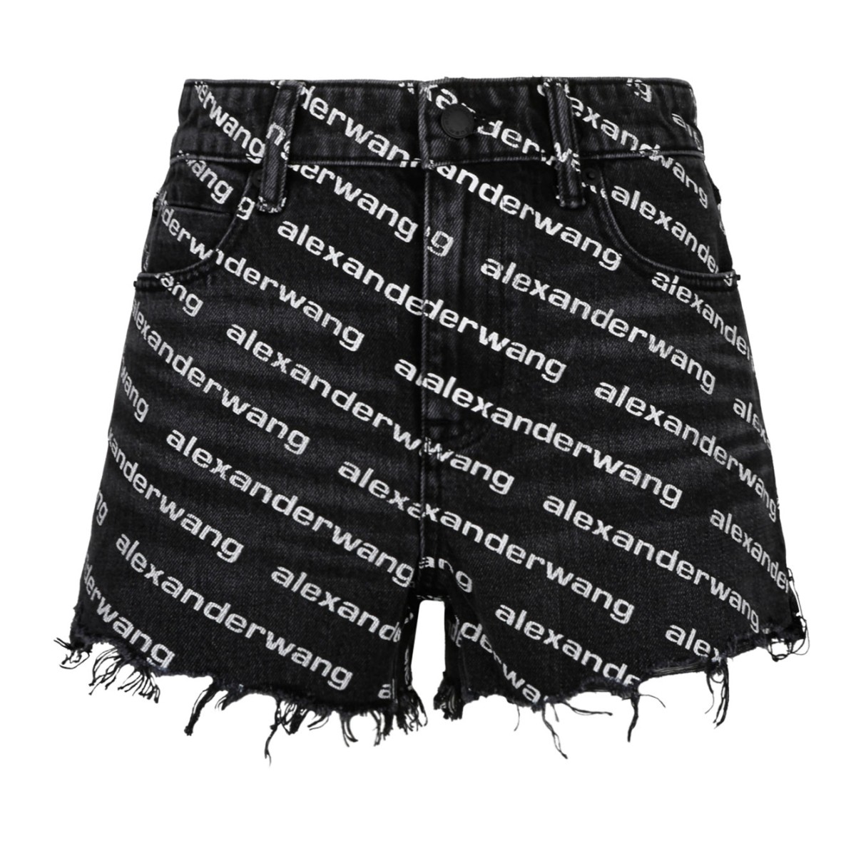 Black All Over Logo Print Shorts