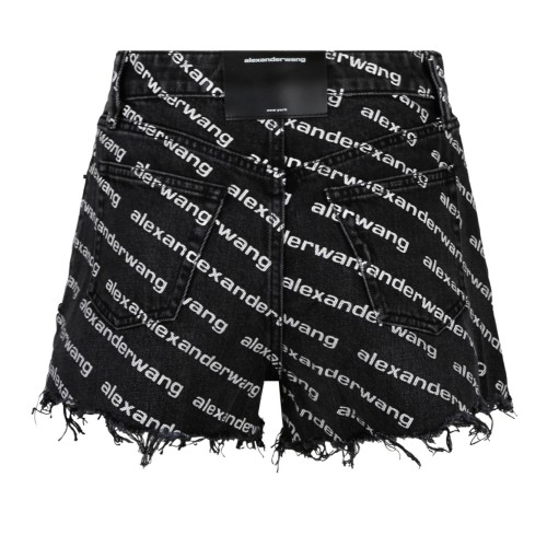Black All Over Logo Print Shorts
