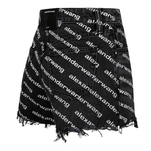 Black All Over Logo Print Shorts