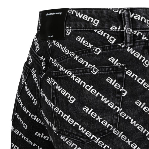 Black All Over Logo Print Shorts