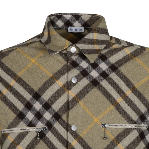 Sage Green, Dark Green and Yellow Checked Shirt Jacket