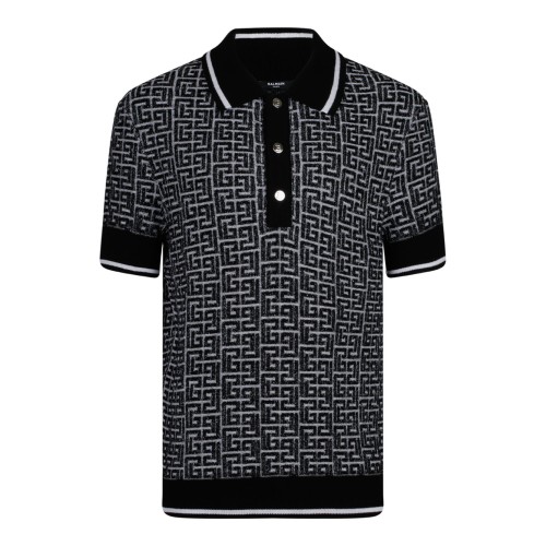 Black Labyrinth Knitted Polo Shirt