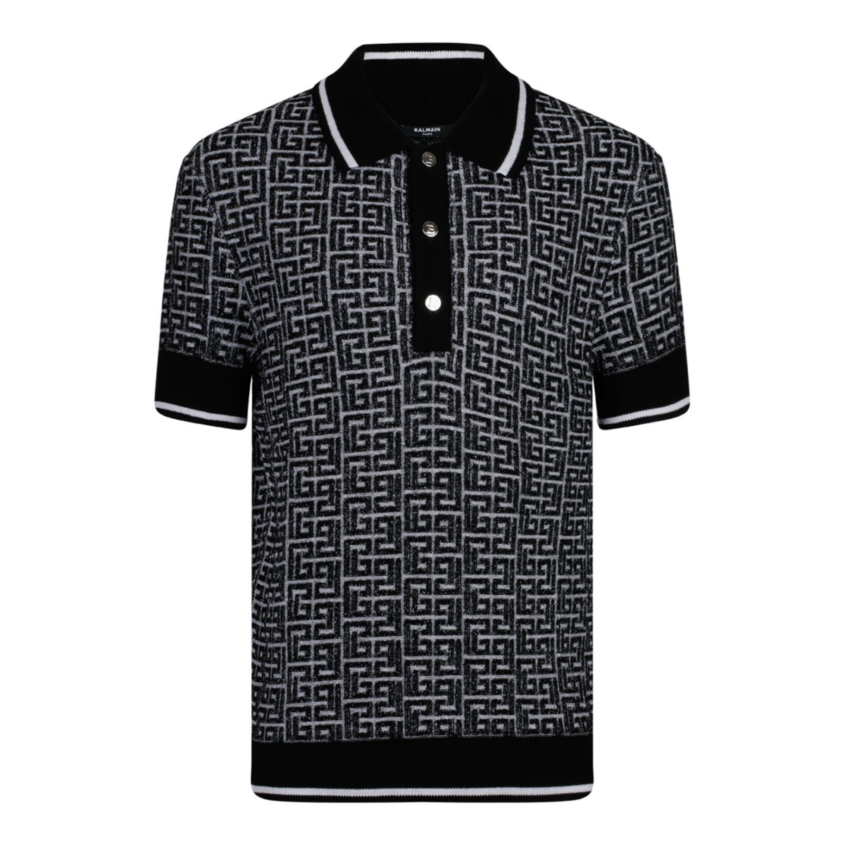 Black Labyrinth Knitted Polo Shirt