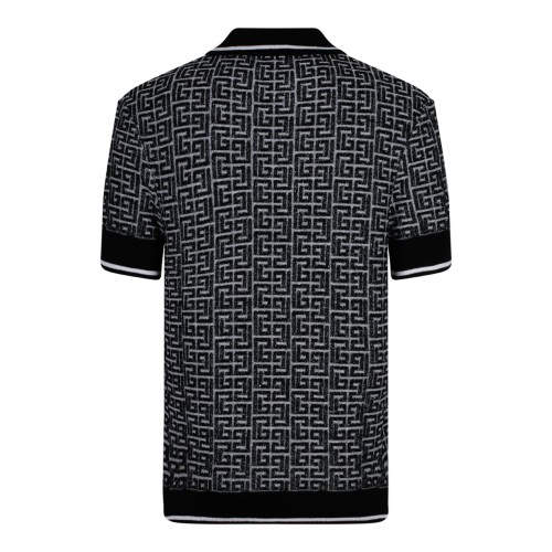 Black Labyrinth Knitted Polo Shirt 2