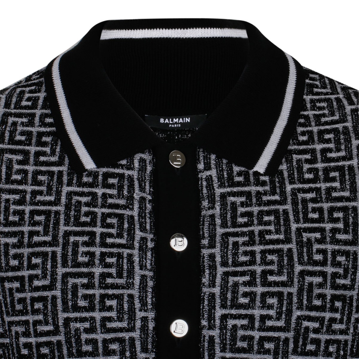 Black Labyrinth Knitted Polo Shirt