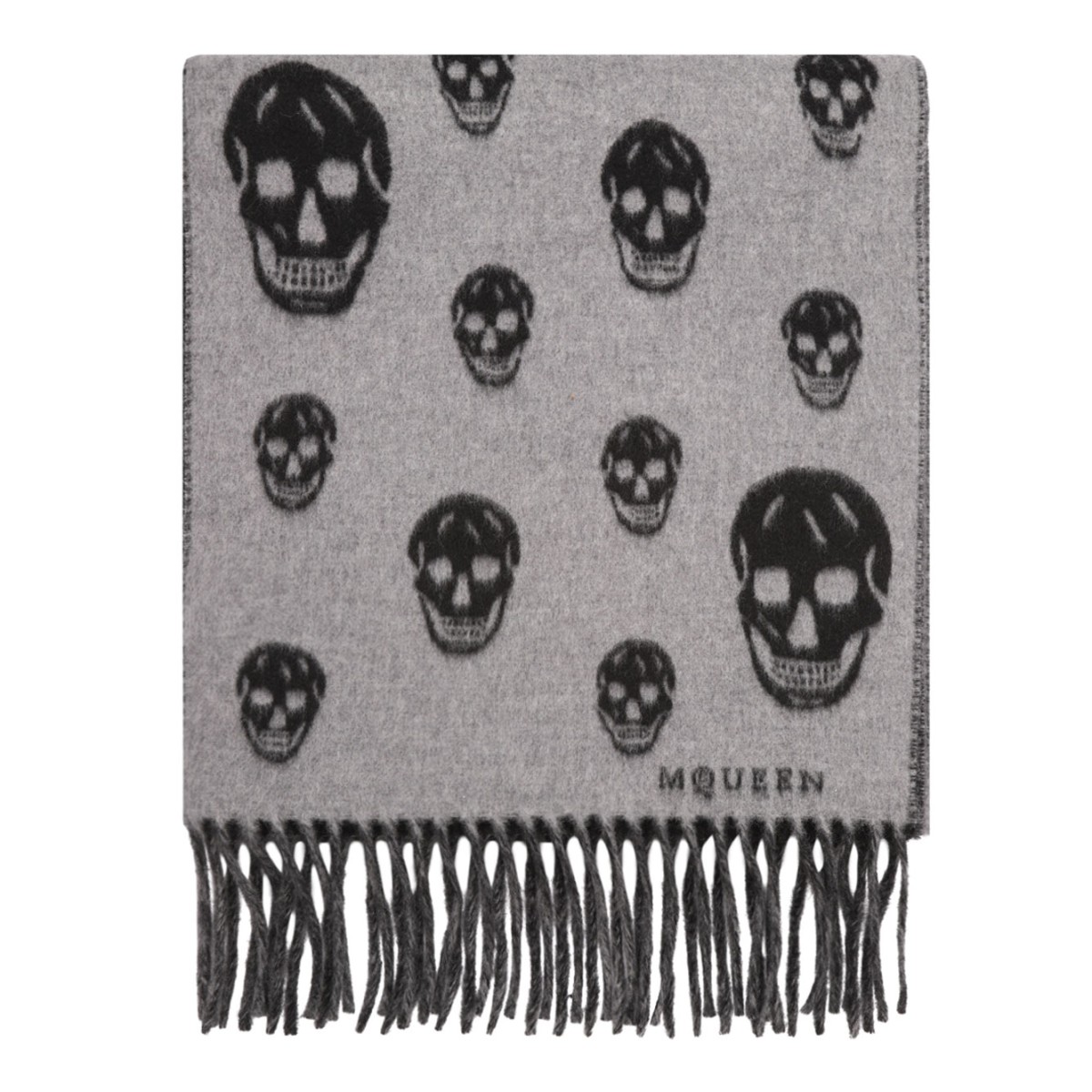 Double-Sided Skull Scarf in Graphite/Black