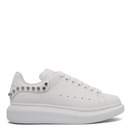 White Stud-Embellished Sneakers