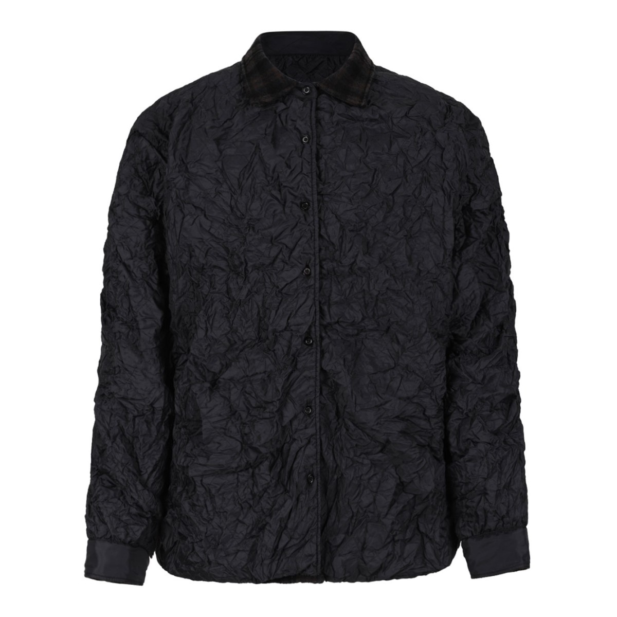Anthracite And Brown Quilted Jacket
