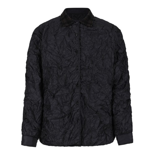 Anthracite And Brown Quilted Jacket