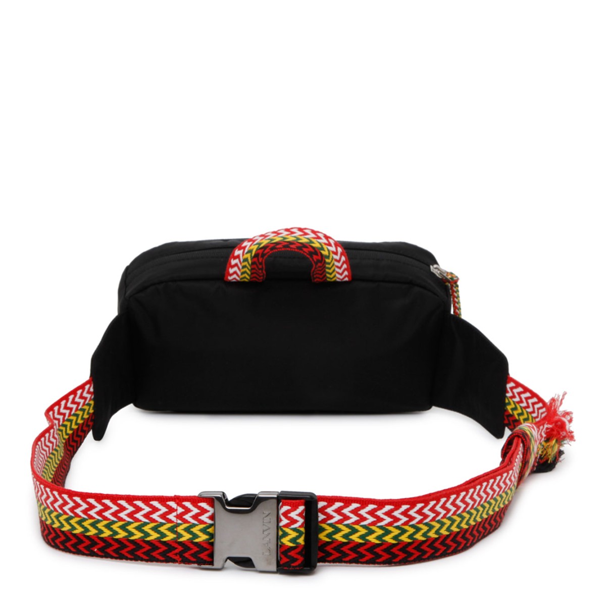 Black Chevron Woven Pattern Messenger Bag