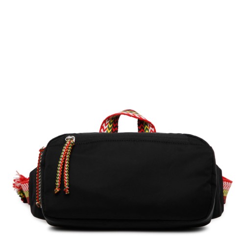 Black Chevron Woven Pattern Messenger Bag