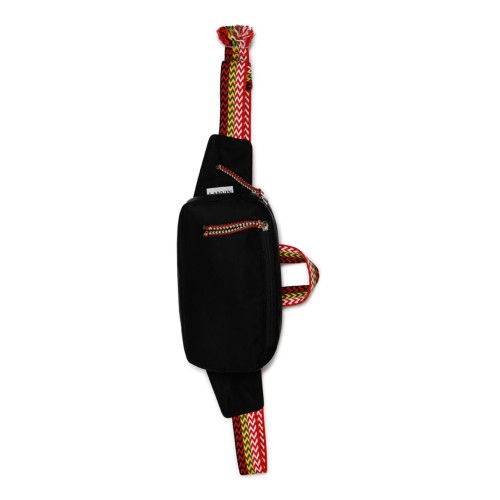 Black Chevron Woven Pattern Messenger Bag