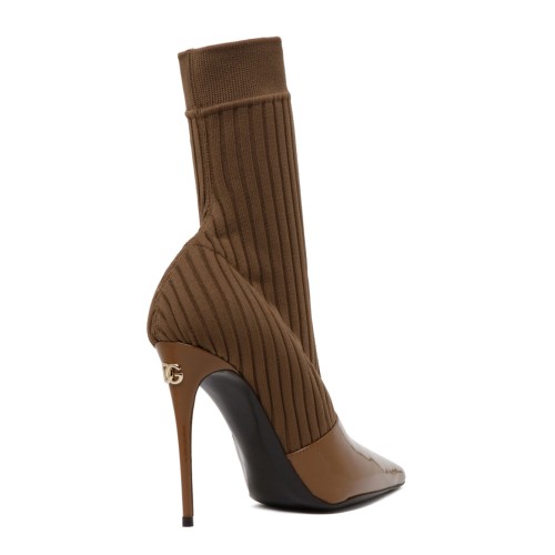 Caramel Brown Calf Leather Ankle Boots