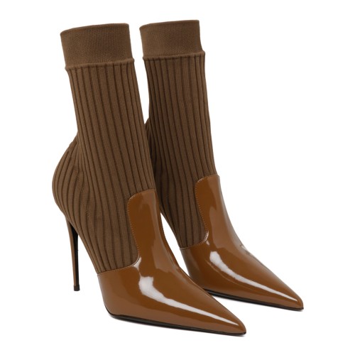 Caramel Brown Calf Leather Ankle Boots