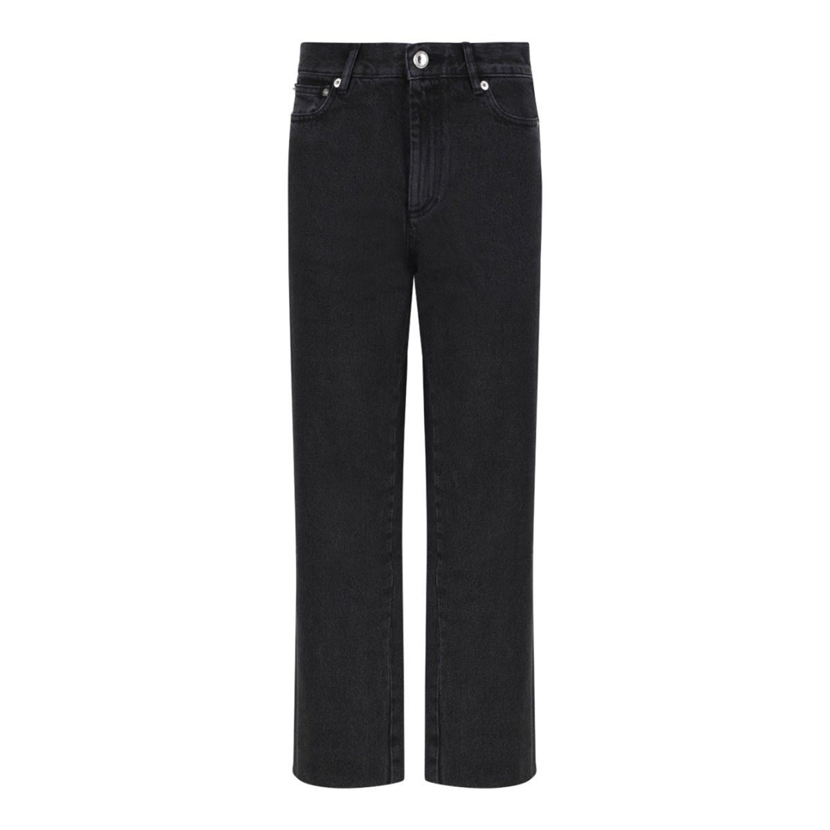 Black Mid-Rise Cropped Jeans