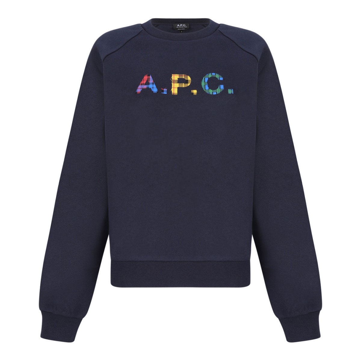 Navy Blue and Multicolour Logo-Patch Cotton Sweatshirt