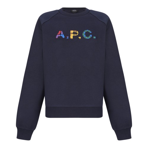Navy Blue and Multicolour Logo-Patch Cotton Sweatshirt