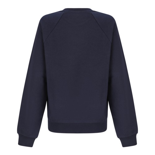 Navy Blue and Multicolour Logo-Patch Cotton Sweatshirt