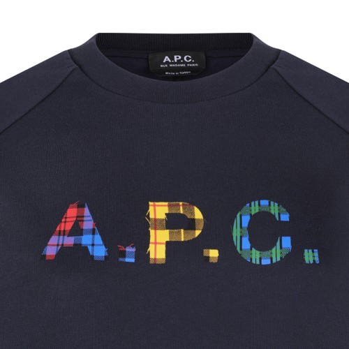 Navy Blue and Multicolour Logo-Patch Cotton Sweatshirt