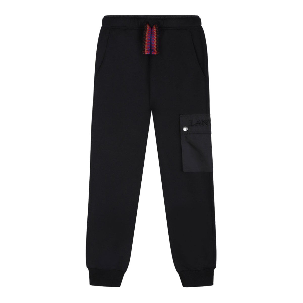 Black Zip-Pocket Drawstring Trousers