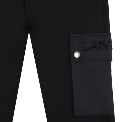 Black Zip-Pocket Drawstring Trousers
