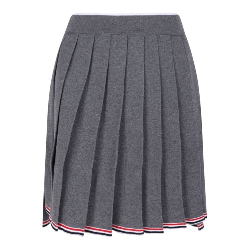 Med Grey Full Needle Pleated Skirt