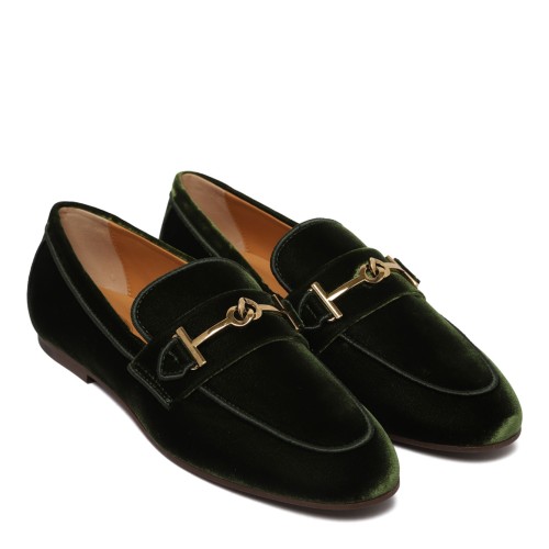 Moss Green Velvet Loafers 2