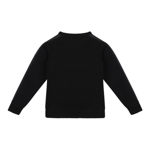Black Logo-Embroidered Panelled Pullover 2