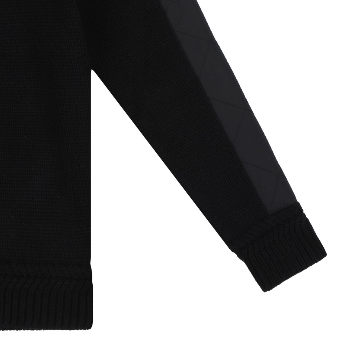 Black Logo-Embroidered Panelled Pullover