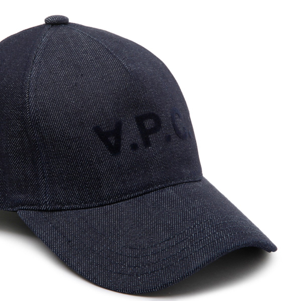 Indigo Logo Print Denim Cap