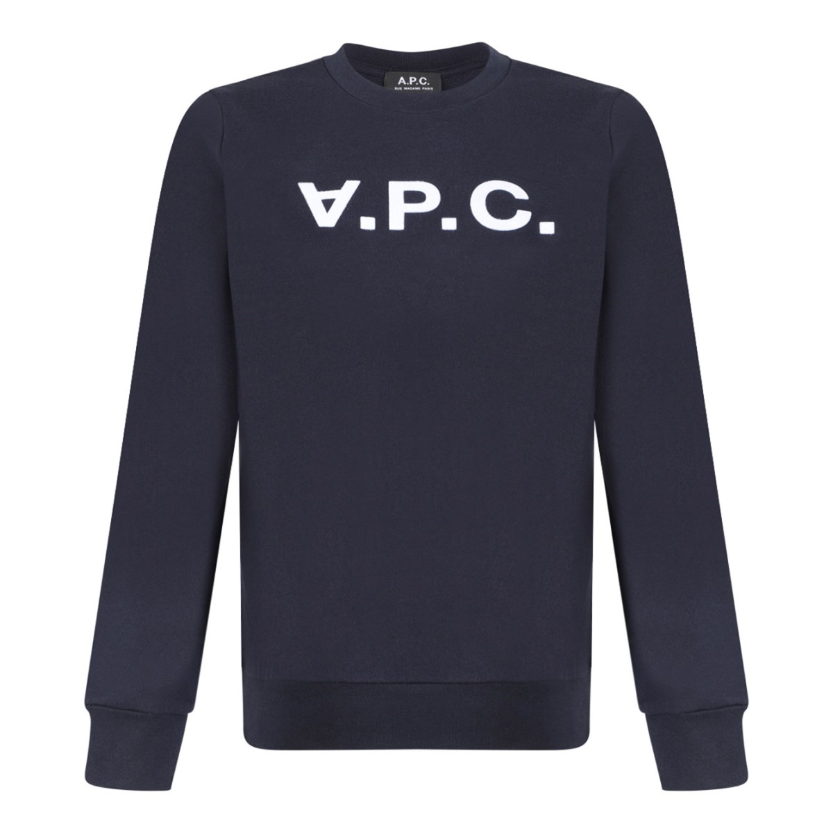 Navy Blue VPC Logo-Print Cotton Sweatshirt