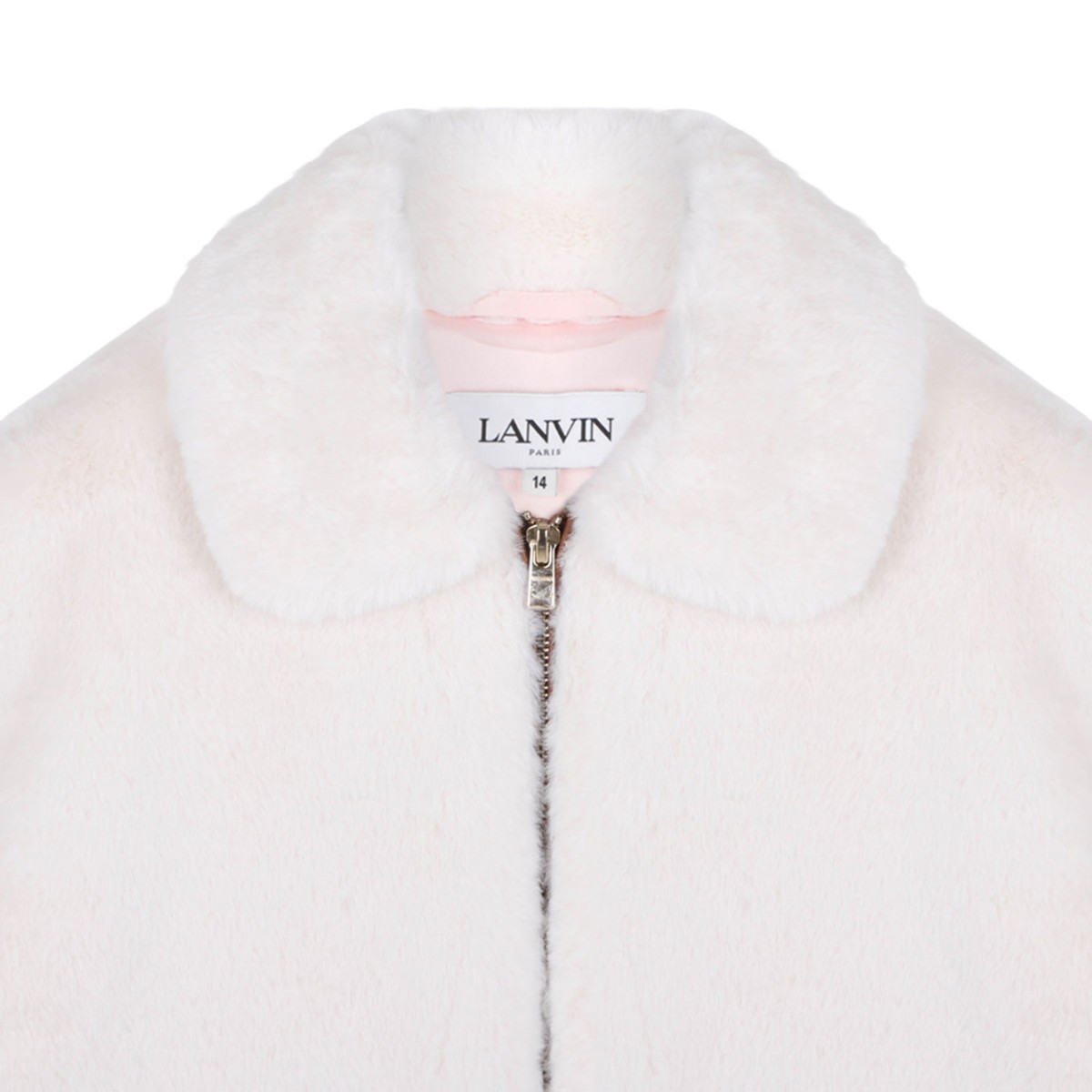 Ivory White Faux Shearling Spread-Collar Jacket