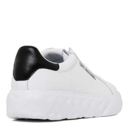 Love Moschino White and Black Platform Sneakers