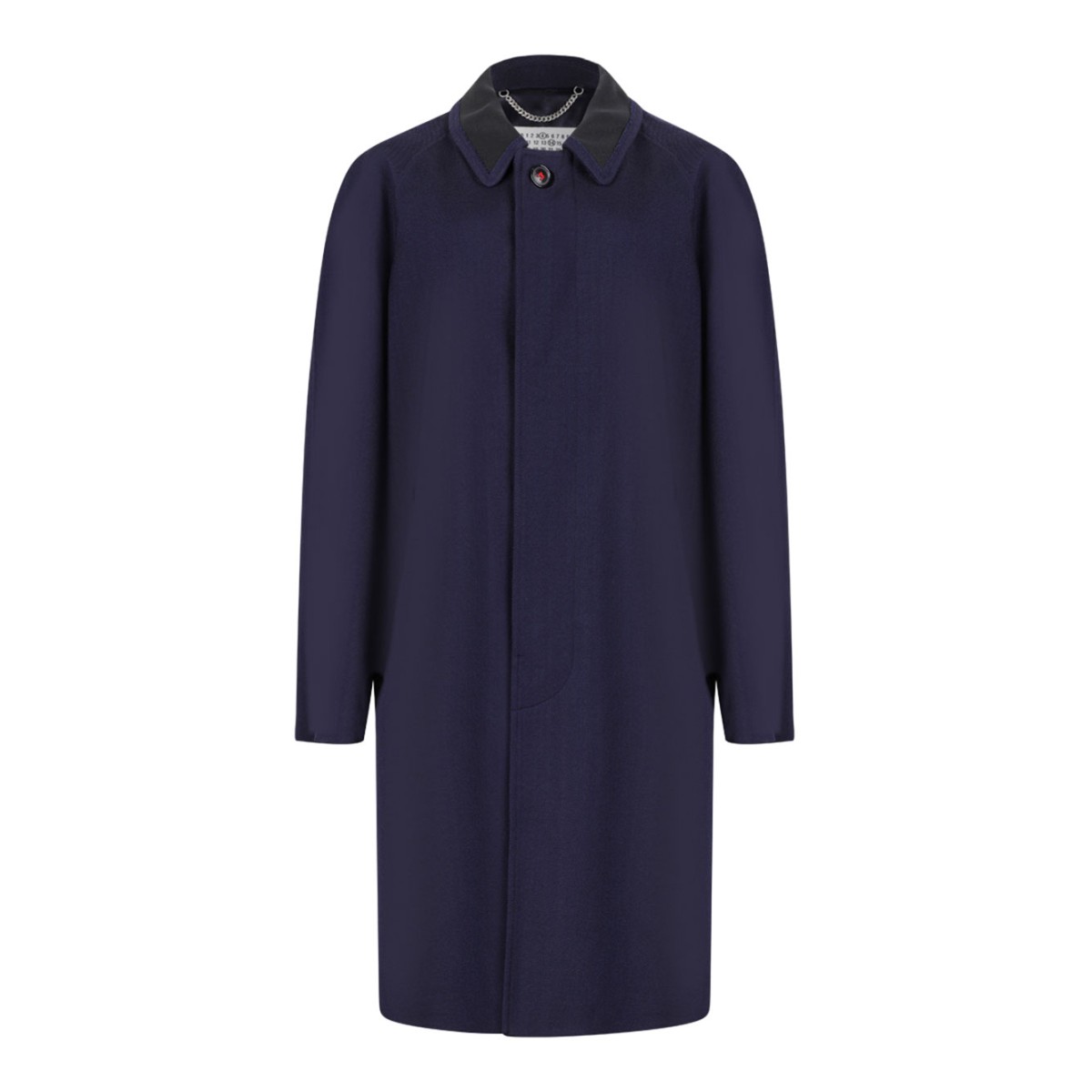 Navy Blue Wool Viscose Coat