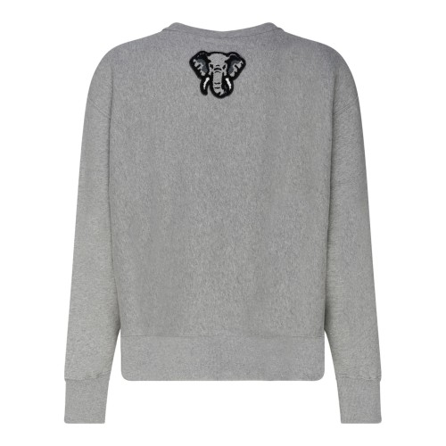 Pearl Grey Logo-Applique Sweatshirt
