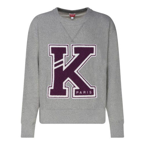 Pearl Grey Logo-Applique Sweatshirt