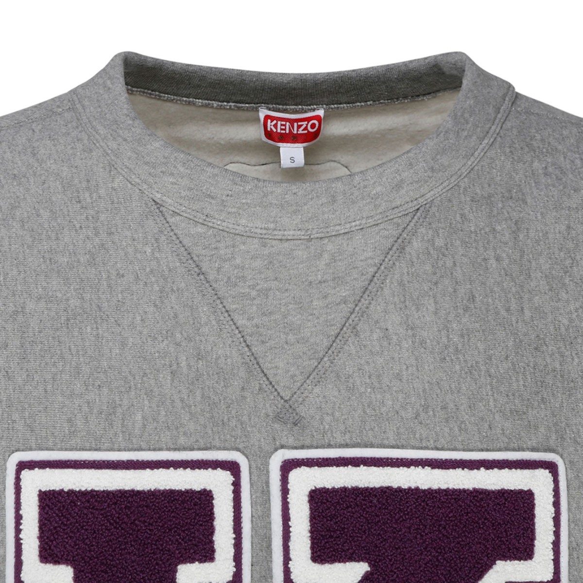Pearl Grey Logo-Applique Sweatshirt