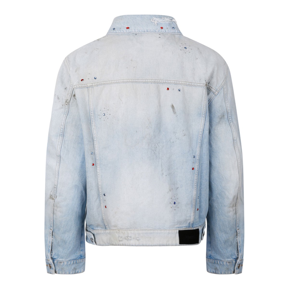 Perfect Antique Indigo Bones Studded Trucker Jacket