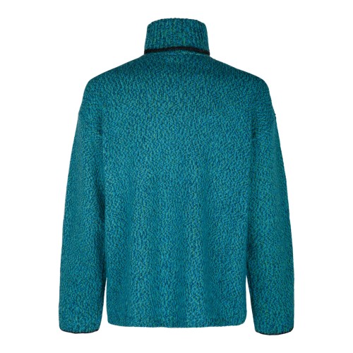 Sea Green and Black Wool Blend Logo Jumper